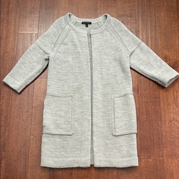 Banana Republic Wool Alpaca Blend Gray Women's Longline Cardigan, Size M - Picture 1 of 12